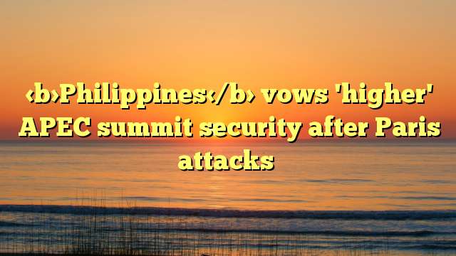 Philippines vows 'higher' APEC summit security after Paris attacks