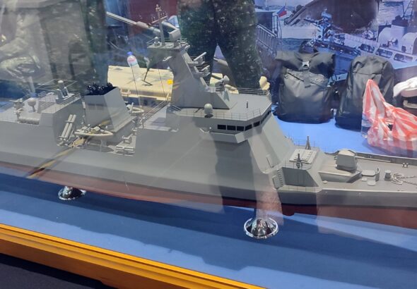 Philippine Navy Jose Rizal-class frigates at sea