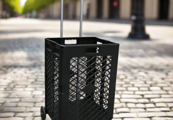 Foldable 4-wheel grocery trolley cart from Bulk Bayan