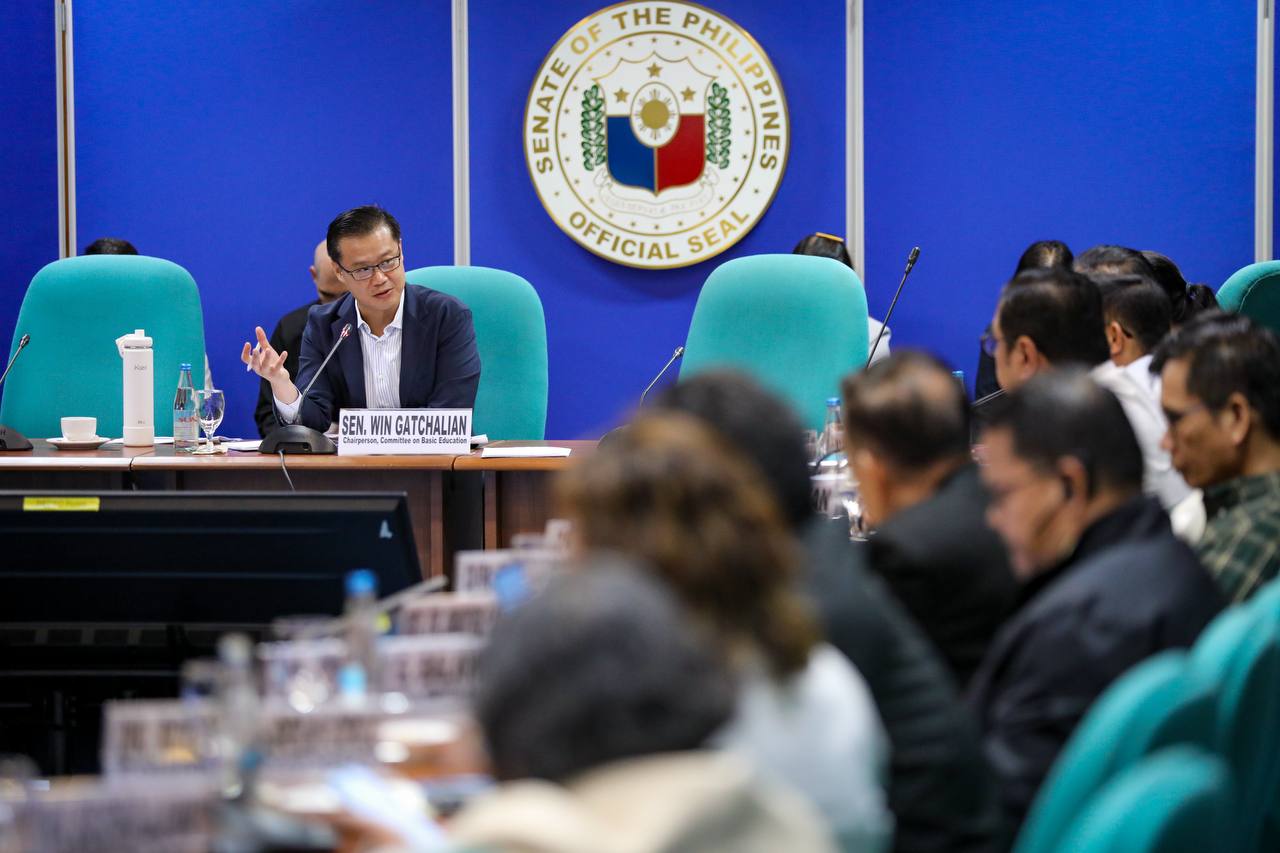 Senate President Win Gatchalian presiding over a Senate hearing