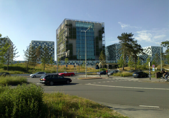 Exterior of the International Criminal Court building in The Hague