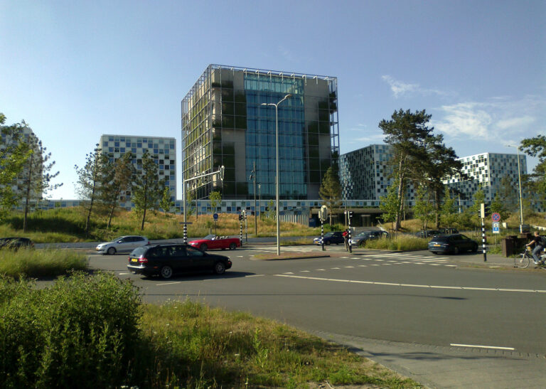 Exterior of the International Criminal Court building in The Hague