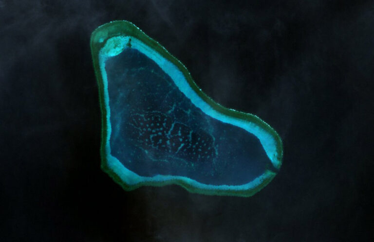 Satellite image of Scarborough Shoal also known as Bajo de Masinloc