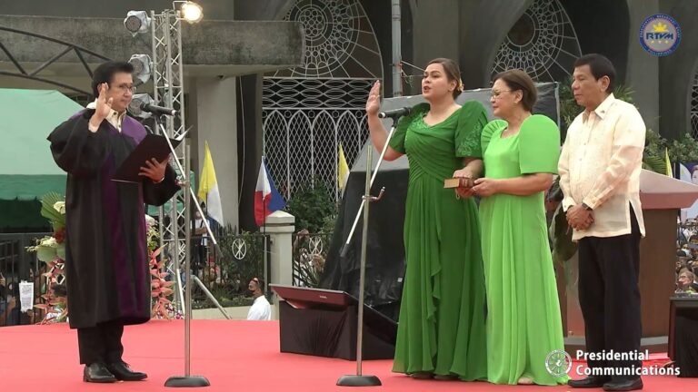 Vice President Sara Duterte at her June 19, 2022 oath-taking in Davao City