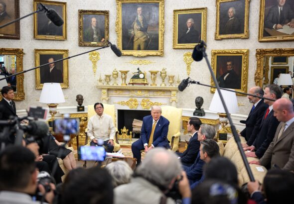 President Donald Trump and Philippine President Ferdinand Marcos Jr. in the Oval Office during their July 22, 2025 bilateral meeting