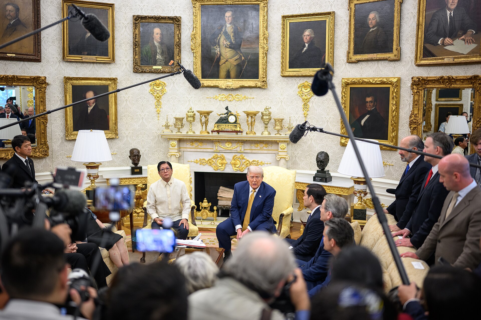 President Donald Trump and Philippine President Ferdinand Marcos Jr. in the Oval Office during their July 22, 2025 bilateral meeting